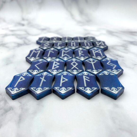 Blue Teal Chrome Runestones - Picture 2 of 11